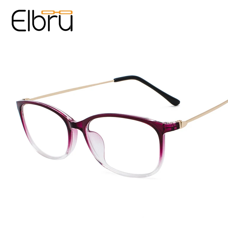 Elbru Ретро оправы для очков для мужчин и женщин стильные градиентные цветные очки винтажные металлические Квадратные прозрачные линзы, оправа для мужчин