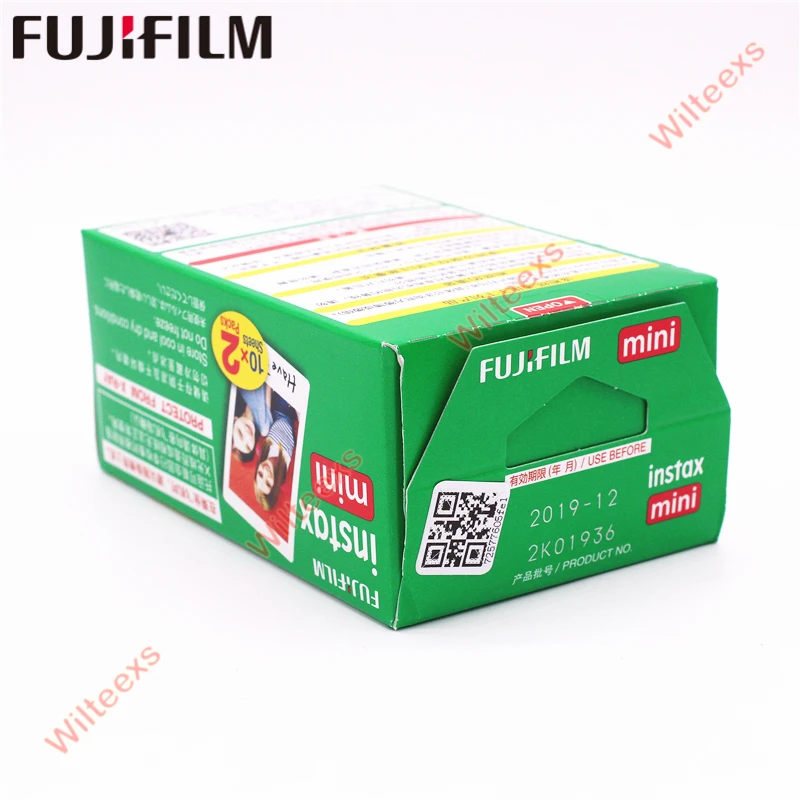 Price 20pcs box fujifilm instax mini 8 9 film 20 sheets for camera Instant mini 7s 25 50s 90 Photo Paper White Edge 3 inch wide film