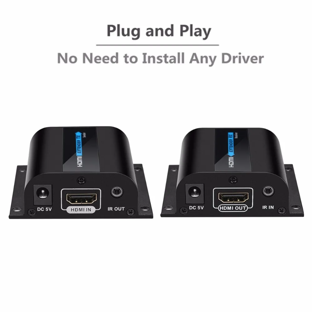 Excelvan LKV372A HDMI Extender Transmitter HD 1080P TXRX 60M with IR Control CAT6 RJ45 Signal Network Ethernet Cable Support 3D (10)