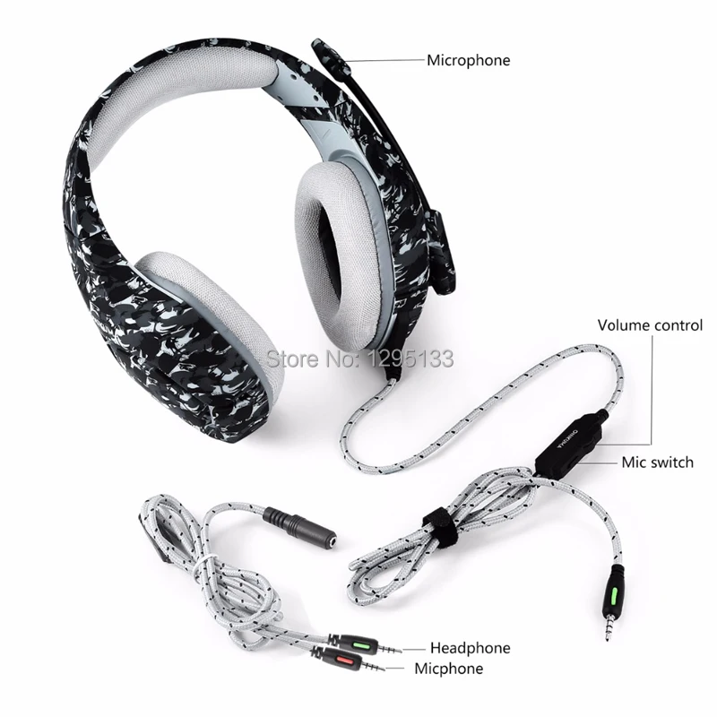 ONIKUMA K1 Camouflage Deep Bass Gaming Headset Noise cancelling Headphones Stereo Subwoofer Headphones for PS4 XBOX ONE PC  (6)