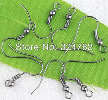 

Free shipping 1000pcs black Plated Copper Earrings Ear Wire Fish Hooks / Ear Wires Hooks 18mm Jewelry findings