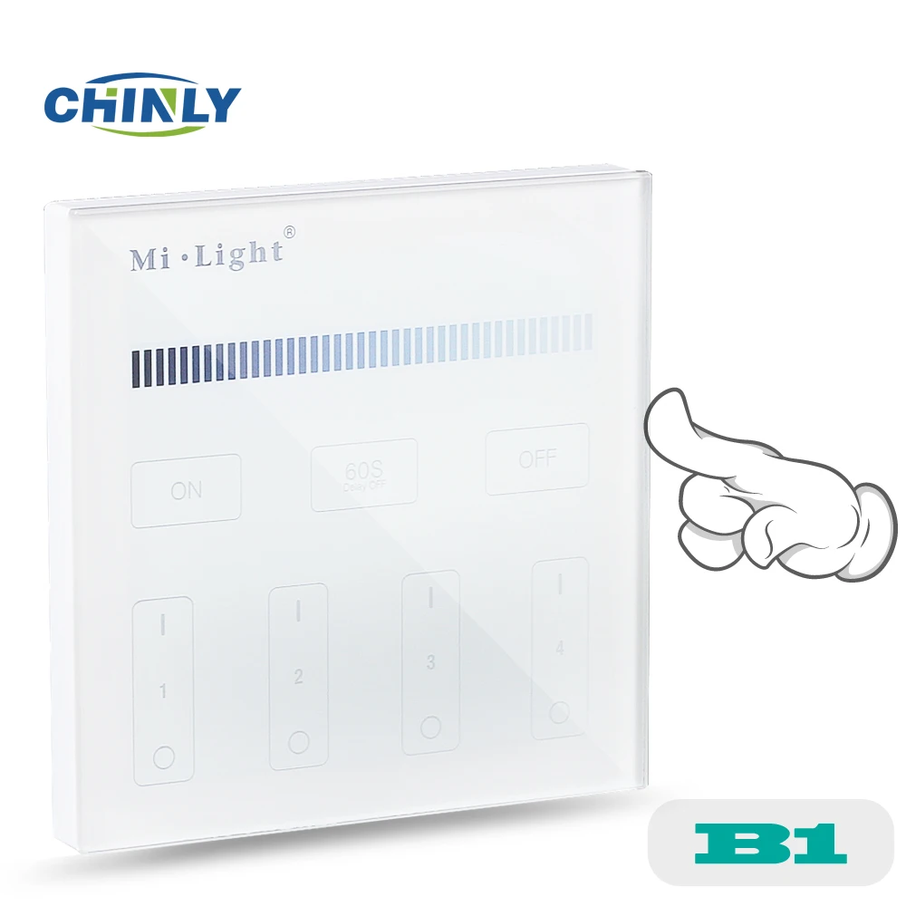 

Mi light B1 Battery model 4-Zone Brightness Dimming Wall Hanging LED Touch Switch Panel Remote Controller