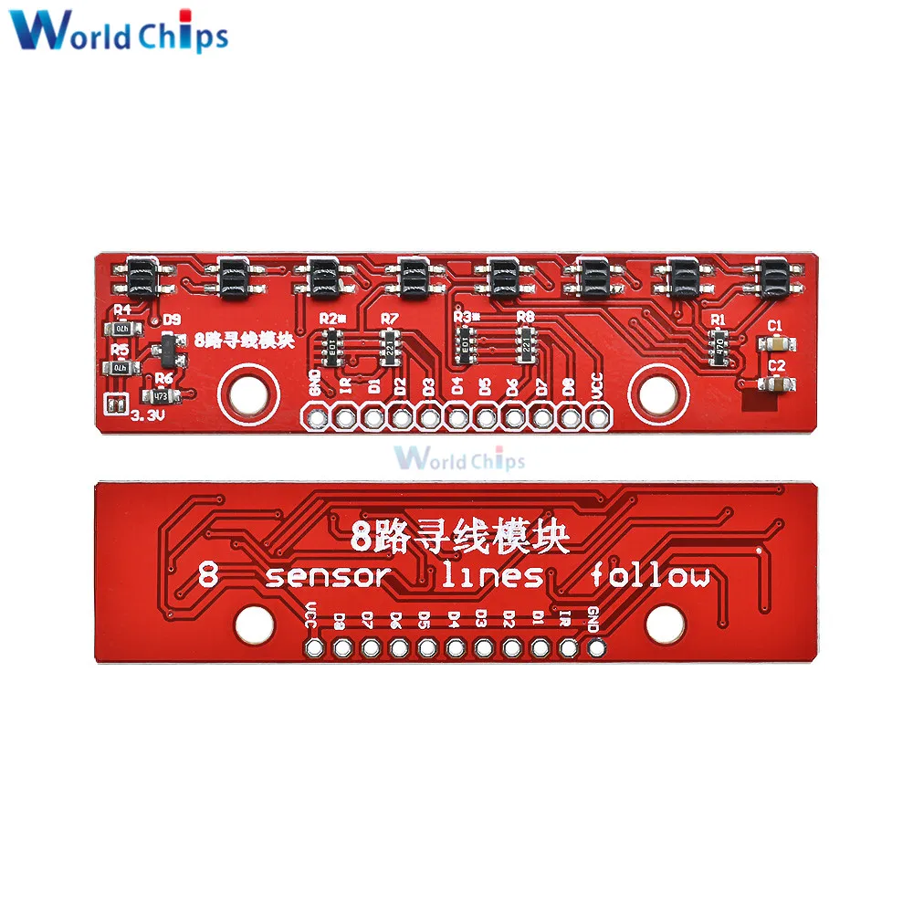 8 канальный Infared датчик отслеживания детектор бит модуль слежения для Arduino Diy