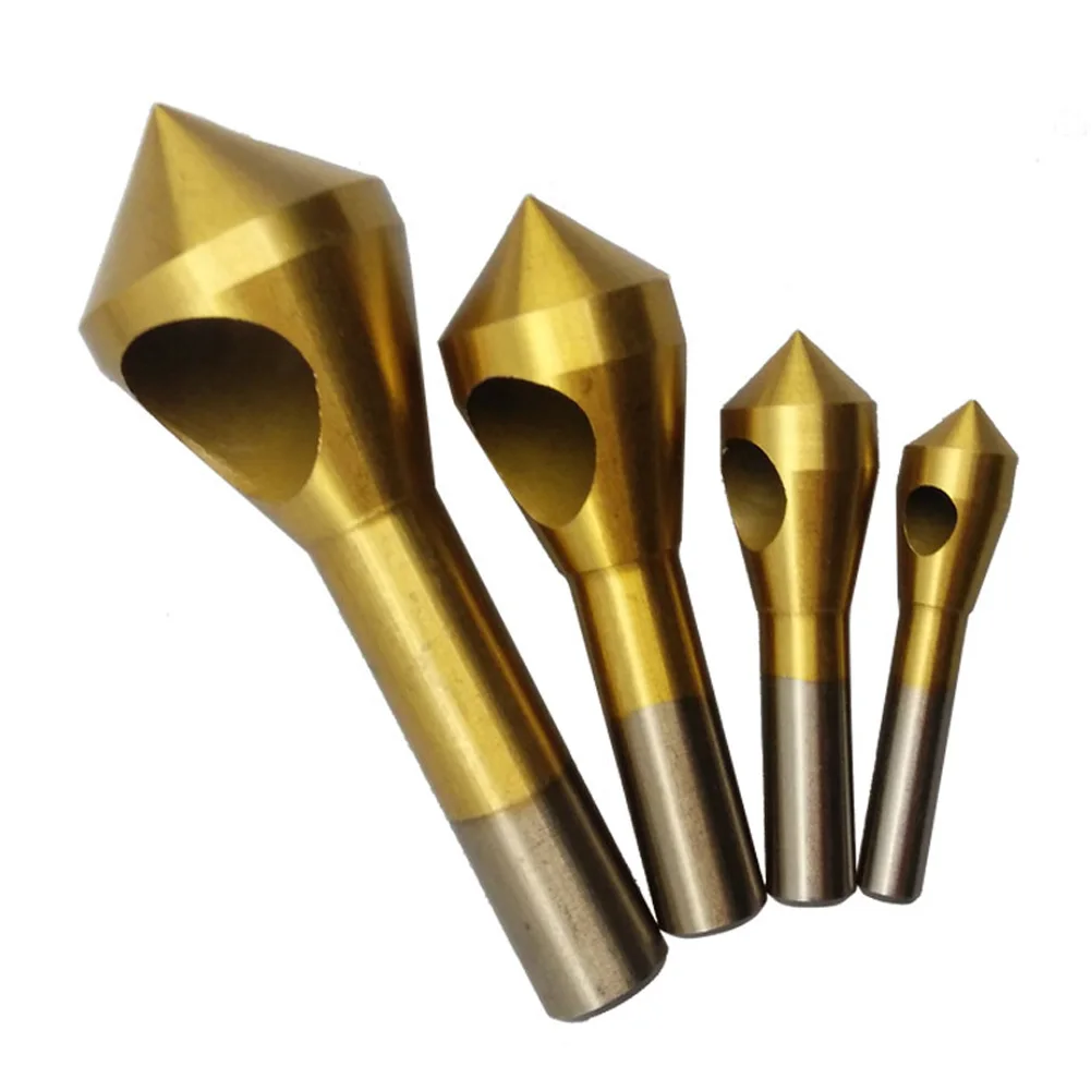 

Durable 4pcs Inclined Hole Chamfer Countersink Deburring Drill Crosshole Cut Tool practical cone hole