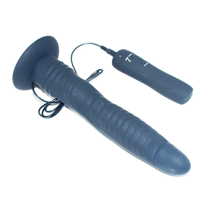 Гей анальный силиконовый Вибрационный Butt Plug силикон черный Анальная пробка