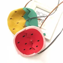 Hot Sale Children Watermelon Pineapple Shape PU Message Bag Baby Girls Fruit Coin Purse Kids Girls Purse Small Coin Bag