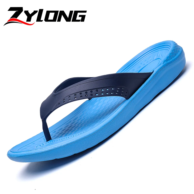 

Plus Size 40-48 Men Slippers Outdoor Cool Designers Mens Flip Flops Comfort Soft Slippers Men Slides Blue Chancla Hombre
