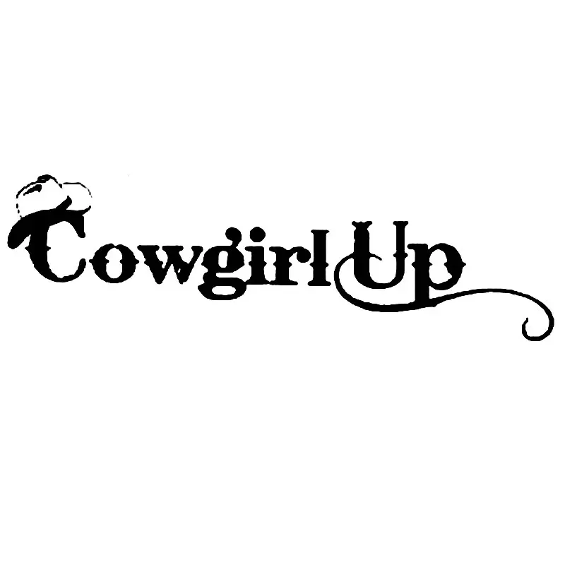 

20.3CM*6.2CM Cowgirl Up Car Styling Accessories Reflective Car Sticker Vinyl Decal Decorate Sticker Black Silver C8-1325
