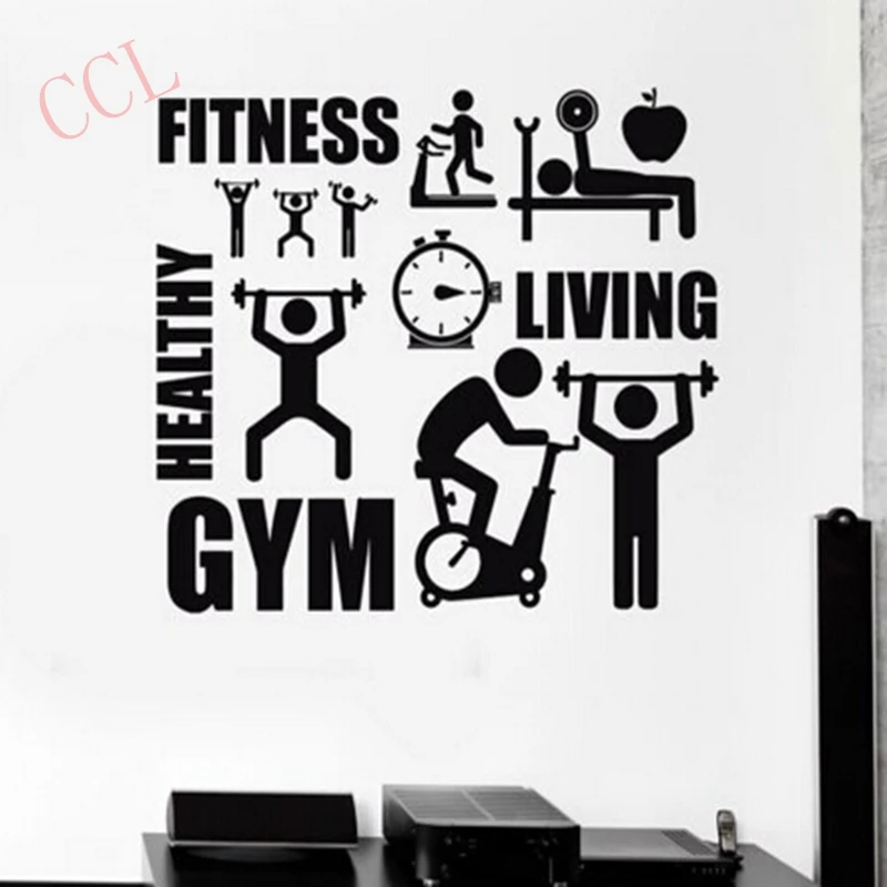 Exercise Stickers Gym Wall Decal Sticker Sport Motivation font b Fitness b font Gym Wall Mural