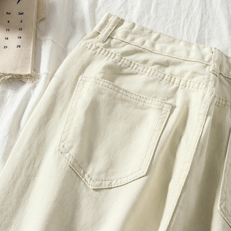 Jeans Women Summer Loose Solid All-match High-qiuality Simple Daily Korean Style New Elegant Womens Ladies Students Leisure