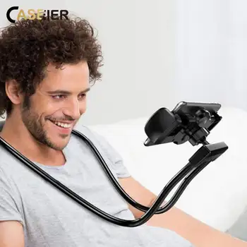 

CASEIER 360 Rotation Neck Phone Holder Stand For iPhone Huawei Neck Phone Holder Car Stand Desk Holders For Samsung Xioami Redmi