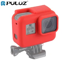 PULUZ Soft Cover Case For GoPro HERO 7/6 Black Housing Cover Silicone Protective Case+Lens Cover For GoPro Hero5 Black Hero 2018 hr23 bk protective water resistant silicone cover for gopro hero2 black