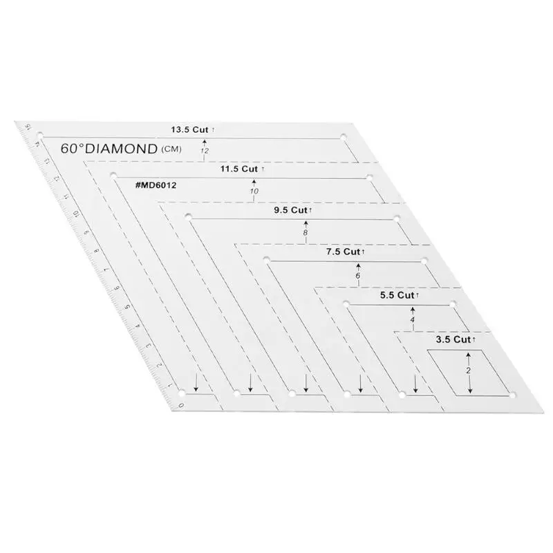 Прозрачный акриловый лоскутный ремесло лоскутное шитье линейка режущие линейки DIY домашнее шитье правило инструменты для рисования - Цвет: 60 Rhombus