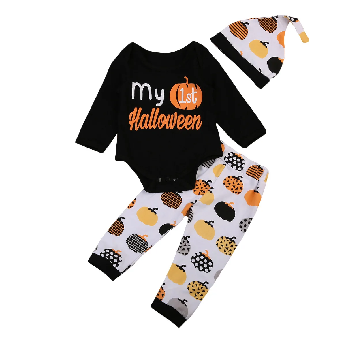 

Infant Baby Boy Girl My 1st Hallowen Romper Bodysuit Jumpsuit+Pants Outfit