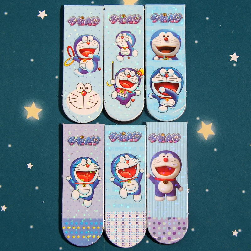 

6pcs/set Double faced pattern catoon Doraemon bookmark book bookmarks for books metal bookmark Bookmarks creative supplies