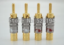 4pcsx Nakamichi 24k Audio Banana Speaker Plug Screw Lock 10mm Cable Wire Connector