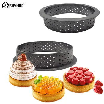 

SHENHONG Tart Ring Tartlet Molds French Dessert Mousse Fruit Quiche Cake Mold Lemon Tartelettes au Citron Tarte Tatin Cheese Pie