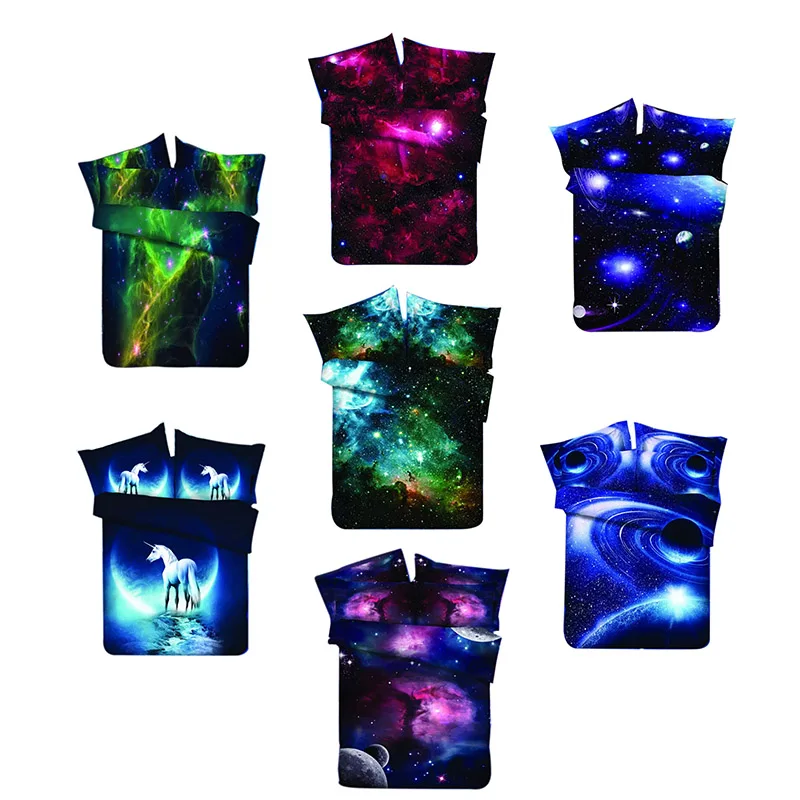 

3d Galaxy bedding sets Twin/Queen Size Universe Outer Space Themed Bedspread 2pcs/3pcs/4pcs Bed Linen Bed Sheets Duvet Cover Set