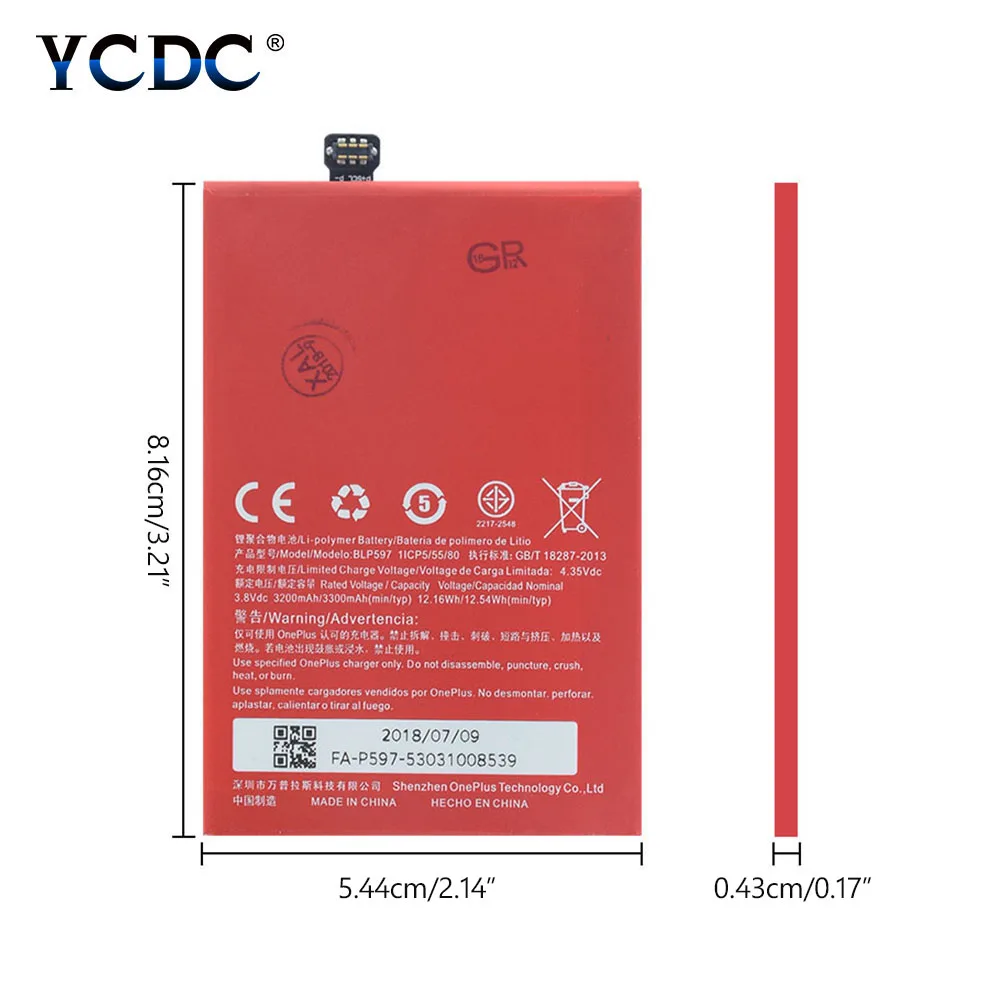 YCDC BLP597 Батарея BLP-597 BLP 597 Замена Перезаряжаемые Батарея для OnePlus 2 One Plus Two A2001 A2003 A2005