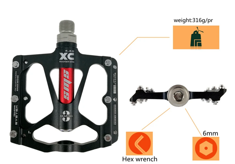 SHANMASHI парные педали для горного велосипеда из алюминиевого сплава, сверхлегкие педали для горного велосипеда с 3 подшипниками, педали для горного велосипеда для велоспорта