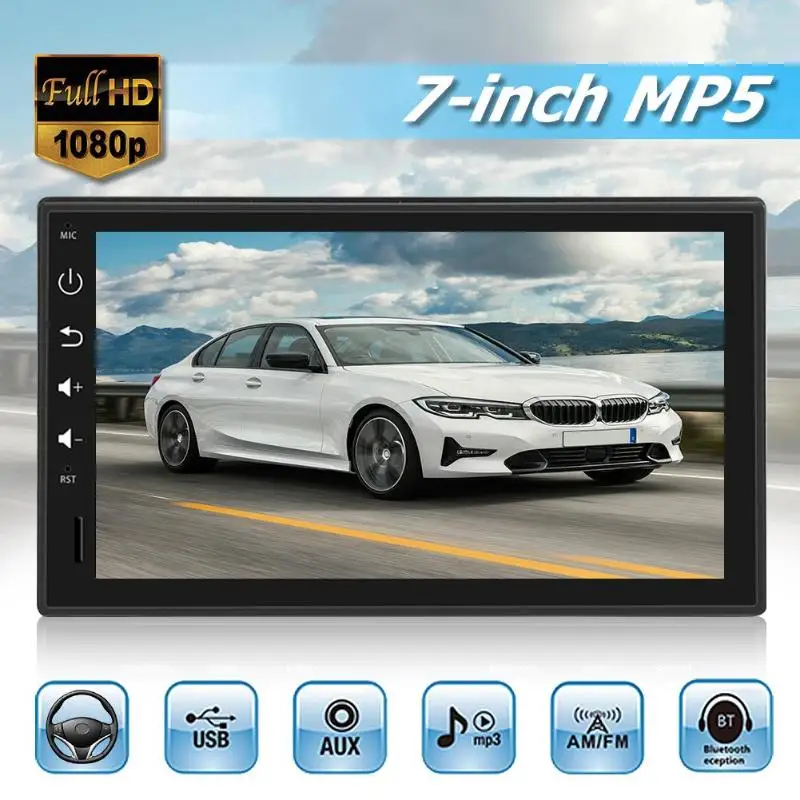 Best 1Din 7 inch Android 8.1 Car Radio Capacitive Touch Screen HD with GPS Car Media Player 4+32G Bluetooth Vedio Music Player 4