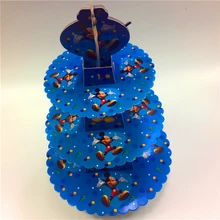 3 яруса Дисней Микки Маус подставка для торта кекс подставка для 24 кексов картонная подставка для торта подставка для детского душа день рождения товары для вечеринок