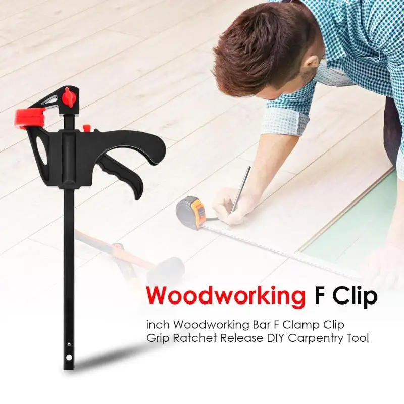 

4 inch Woodworking F Clamp Clip Grip Quick Ratchet Release Bar Clamp DIY Carpentry Tool Hand Woodworking