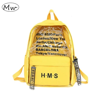 

Casual Clear Canvas Letter Women Backpacks School Bags For Teenage Girls Female Quality Travel Backpack Bookbag Mochila