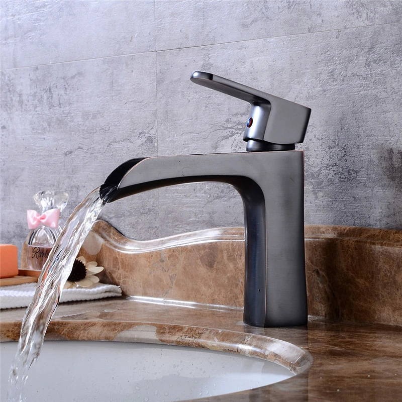 Bathroom Basin Faucet Waterfall Sink Faucet Black Oil Brushed Brass Hot Cold Basin Crane Tap Sink Mixer Tap Washbasin Torneira Bathroom Basin Faucet Waterfall Sink Faucet Black Oil Brushed Brass Hot Cold Basin Crane Tap Sink Mixer Tap Washbasin Torneira