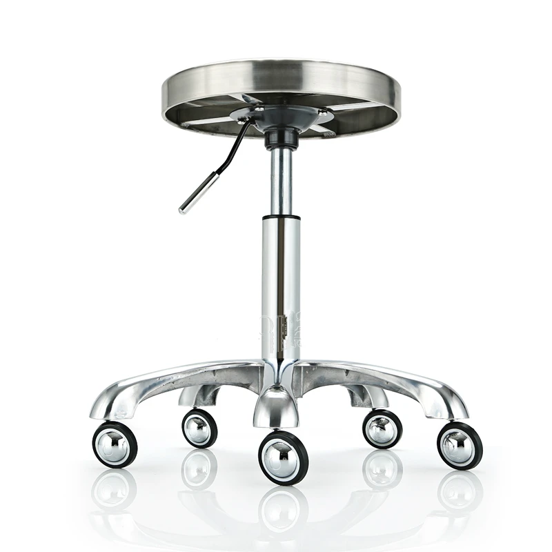 Explosion Proof Stainless Steel Cosmetology Stool Lifted and Rotation Barber Stool Slidable Staff Chair Simple Style Bar Chair Explosion Proof Stainless Steel Cosmetology Stool Lifted and Rotation Barber Stool Slidable Staff Chair Simple Style Bar Chair