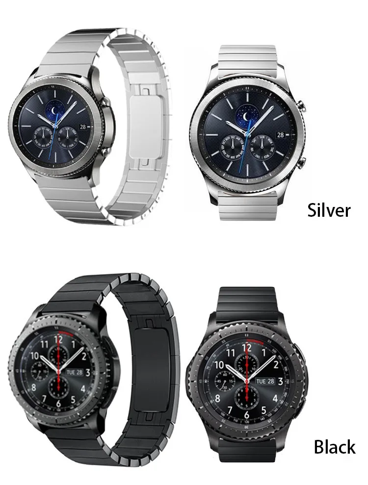 Металлические Ремешки для наручных часов для samsung Galaxy Watch 46 мм gear S3 классический Frontier браслет из нержавеющей стали для huawei GT