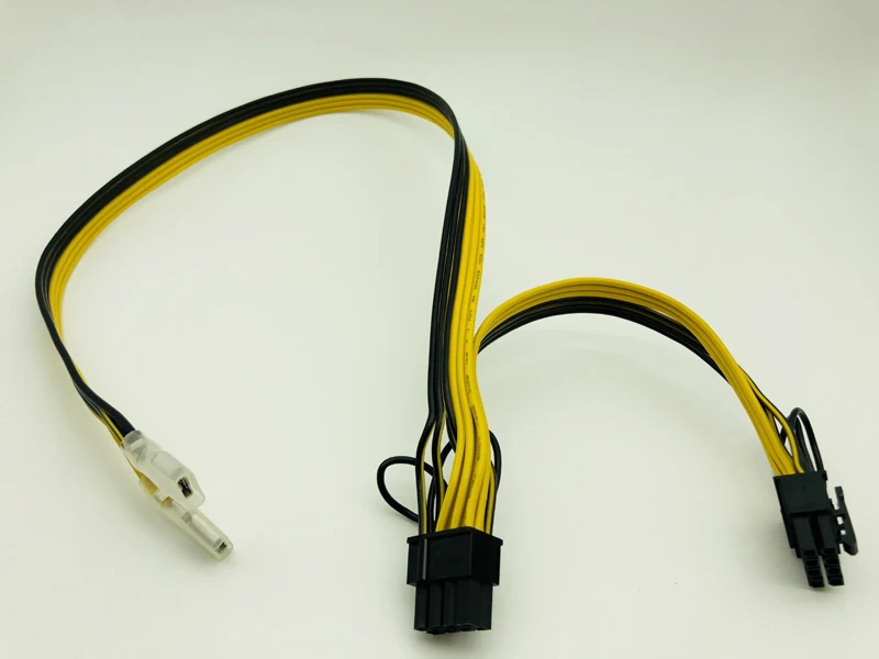 Dual 8pin (6+2) Splitter Power Power Cable PCIE Video Card Supply Wire 250 Female Terminal 18AWG Cables for ETH BTC Miner Mining
