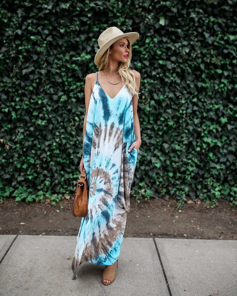 

ZOGAA Boho Printed Long Party Women Dress Casual V neck Vestido Women New Sexy Backless Hippy Chic Tie Dye Beach Vestido Women