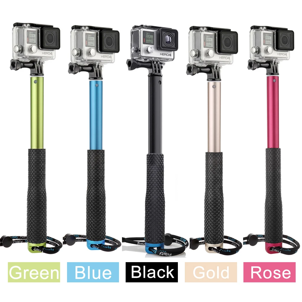 Ping.Feng Handheld Selfie Sticks Monopod for GoPro Hero 5/4/3 Session for Sjcam Sj4000 EKEN H9R H8R for Xiao Mi Yi 4k Camera Accessories Camera Stand Color : Blue 