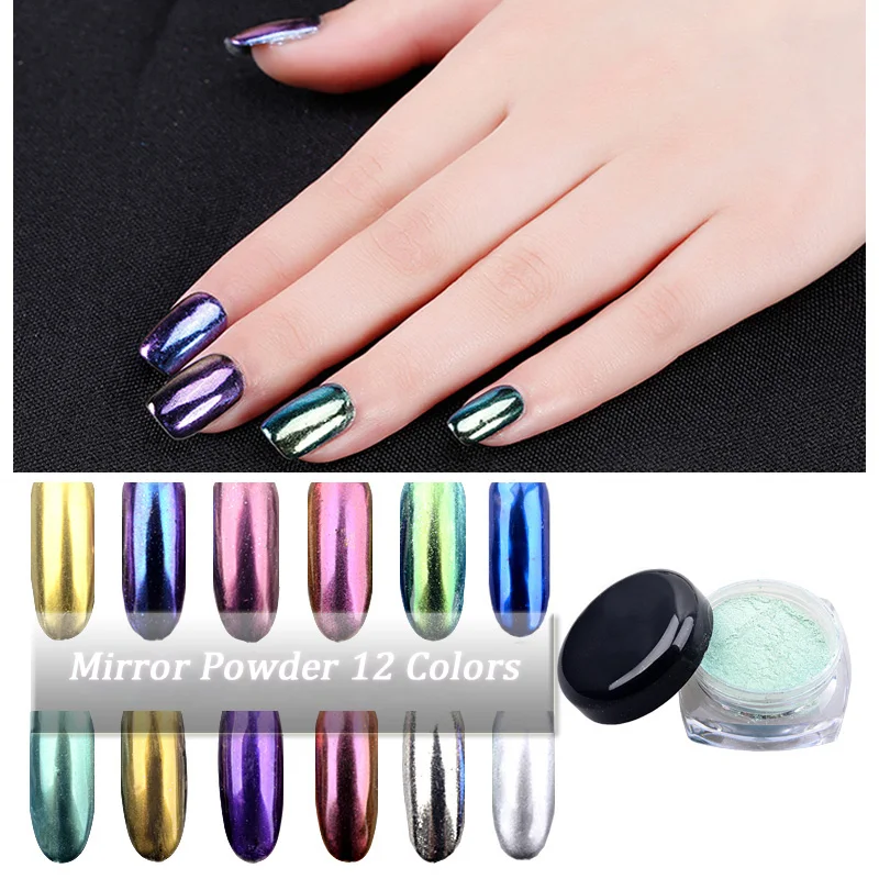 

2g/box Shinning Magic Mirror Powder Ultrafine Aluminium Chrome Pigment Nail Art Glitters Sequins UV Gel DIY Decoration