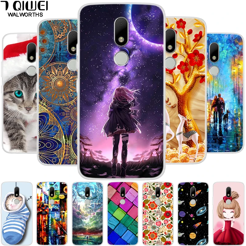 

For Moto M Case Phone Cases Soft TPU Flower Covers For Motorola Moto M Case MotoM XT166 XT1662 Cases Silicone 5.5 inch Coques