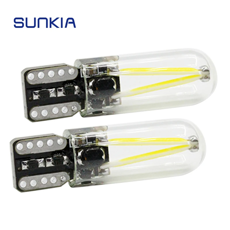 SUNKIA 1 шт. T10 COB ЛАМПА W5W/194 p21w зазор светильник инструмент светодиодный дверь