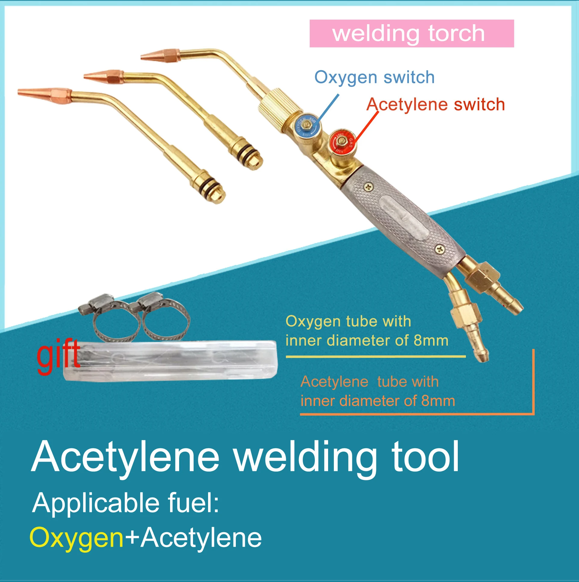 

KINGDEN High-grade welding torch type Jet torch Gas welding tools Oxygen acetylene Portable propane welding gun