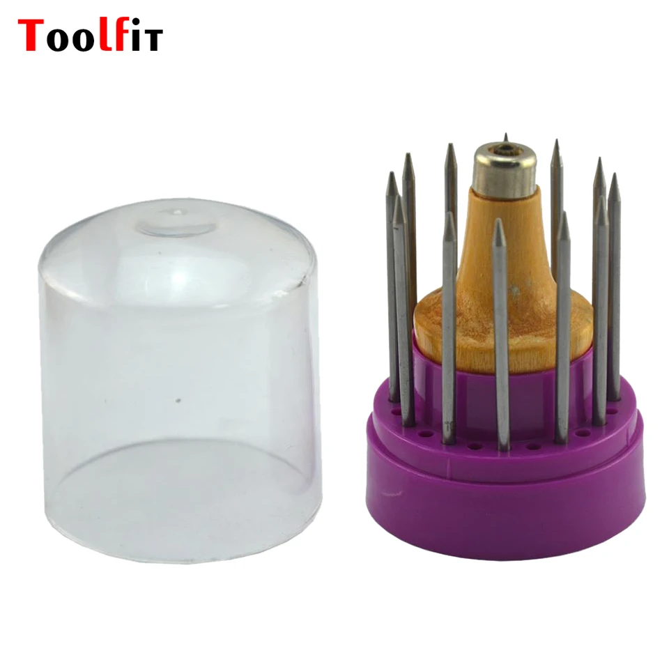 

Toolfit 12pcs Beading Tools Set With Mushroom Wood Handle 0-11# Jewelry Making Beading Tools Goldsmith Tool Stone Set Beaders