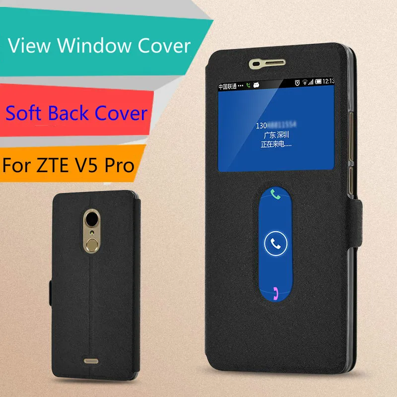 

Flip Window Cover for ZTE V5 Pro Case Luxury Silk Leather Case for ZTE V5 Pro N939ST Protevtive Phone Bag Fundaas & Back Cover