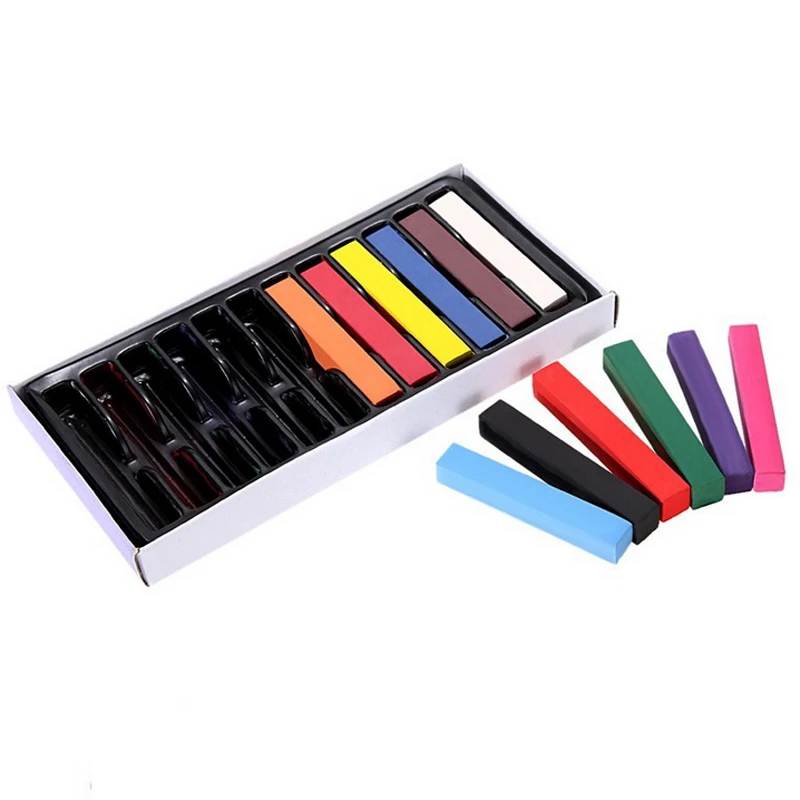 New 12 Color Hair Chalk Set Soft Crayons Mungyo Chalk Pastels Easy Temporary Hair Chalk Dye Chalk Pastel Drawings Color Rings