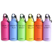 FEIJIAN Vakuumisolierte Edelstahl Sportflasche Doppelwand-kolben Schmalen Mund Thermos LoopCap mit Karabiner 500 mL 17 unze