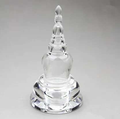 

6959+++ Crystal stupa high 12cm can be installed nectar pills Tibetan Acrylic