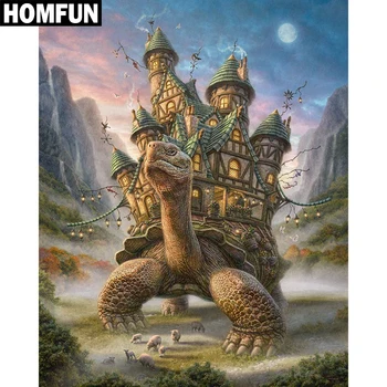

HOMFUN Full Square/Round Drill 5D DIY Diamond Painting "Turtle House" Embroidery Cross Stitch 5D Home Decor Gift