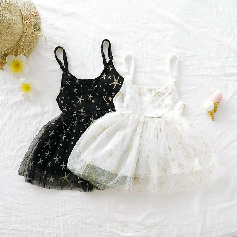 

Girl Star Lace Sling Dress Party Princess Dresses Kids Baby Girl Pageant Bridesmaid Formal Gown Dresses Sundress Brand New