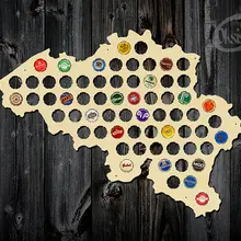 Бельгийская карта пивных колпачков, Березовая фанера, держатель крышки бутылки, Пивной Подарок, дисплей пивных колпачков, подарок для парней, подарок папе, подарок для мужчины, Рождество