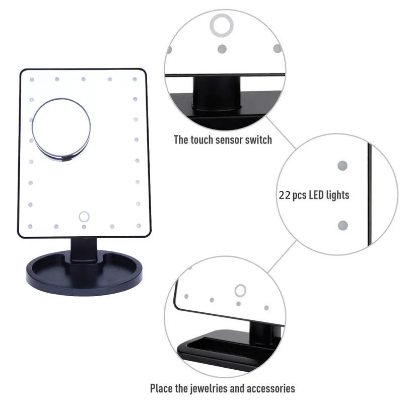 16/22 лампочки затемнения светодиодный составляют зеркало освещенный туалетный столик косметический Красота инструменты с 10X