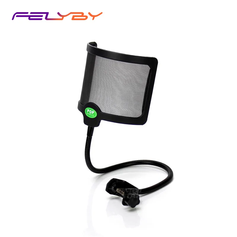 

FELYBY Pop Filter Studio Microphone Special Wind Noise Filter Shield Shock Mount Windshield Cover For Broadcast Recording