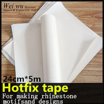 

24cm x 5 meters PVC Plastic With PET Glue Good Quality Hotfix Transfer Paper Rhinestone Tape