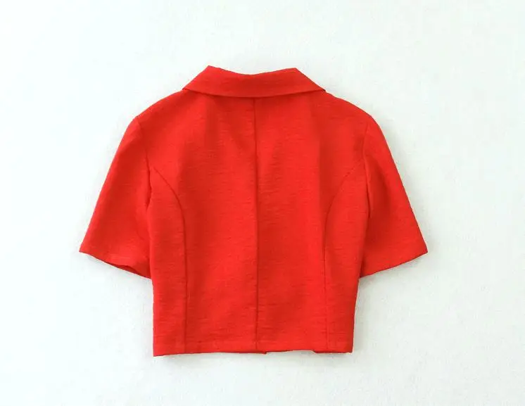 Женские сезон: весна-лето большой размеры тонкий рубашка с коротким рукавом костюм 9 баллов Высокая талия широкие брюки красный комплект из 2 предметов